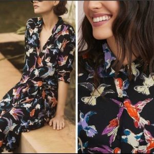 Mauve Printed Shirt Midi Dress